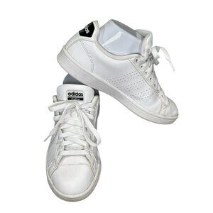 Adidas White Advantage Sneakers Size 7.5 Leather Casual Shoes Womens Comfortable